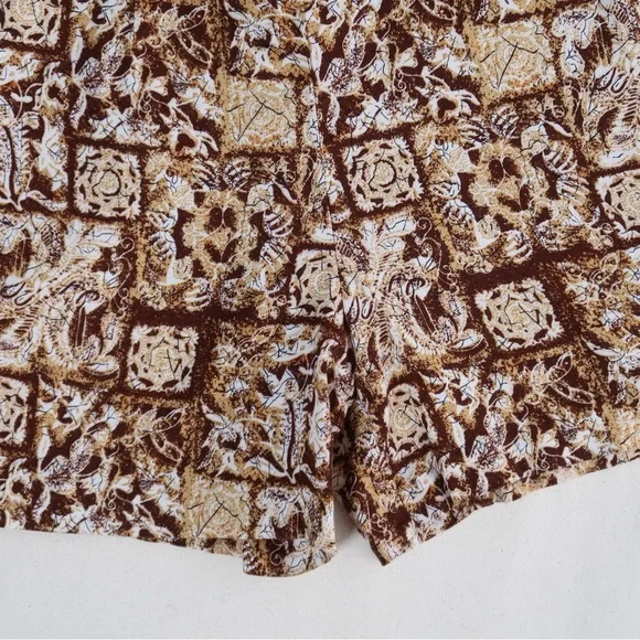 Vintage Contempo Casuals Brown and Ochre Print Set Tank Top & Wrap Skort - Picture 11 of 17